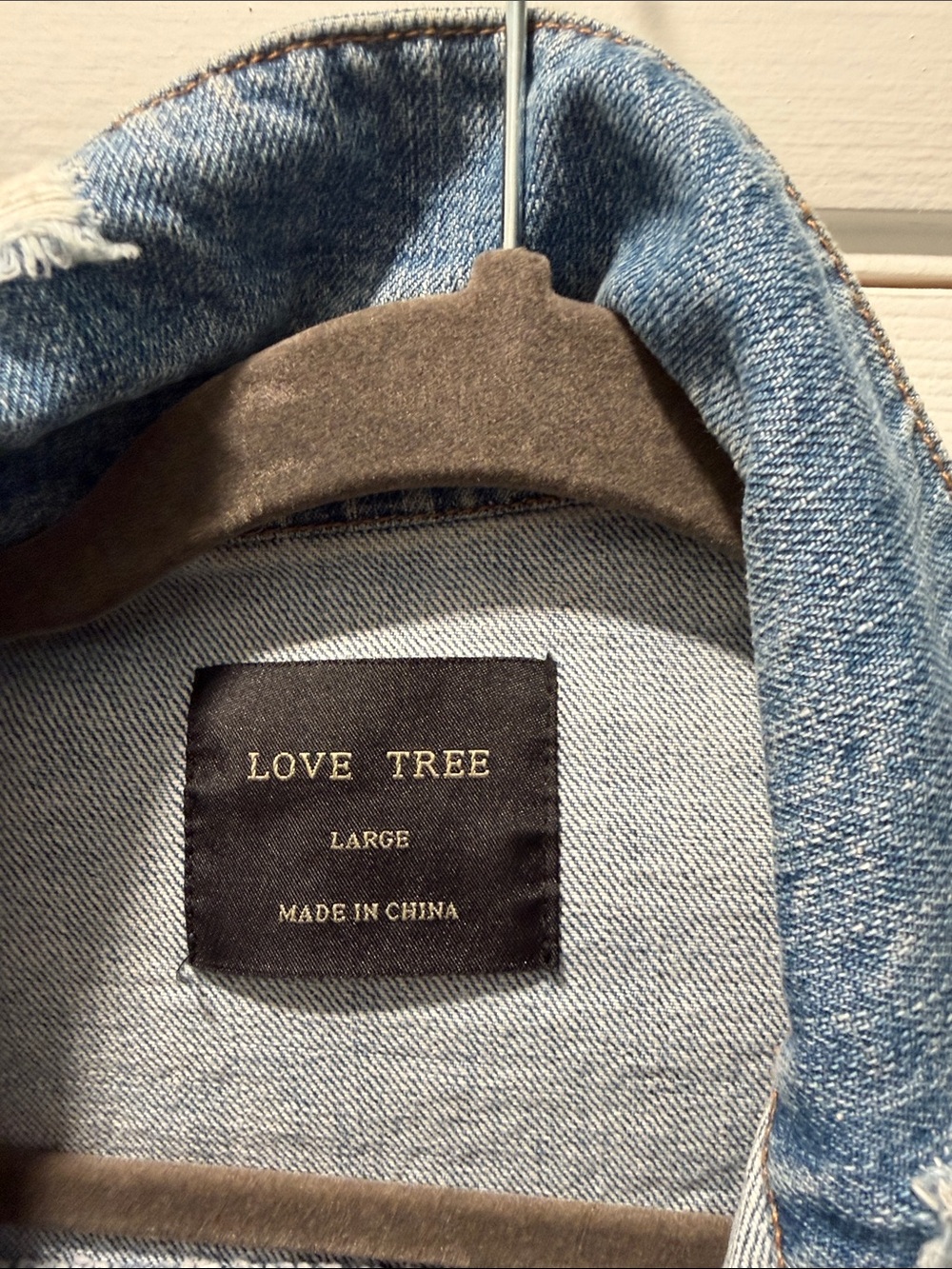 Love Tree-Light Blue longer length Denim Jacket - Picture 2 of 4